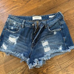 High rise festival jean shorts